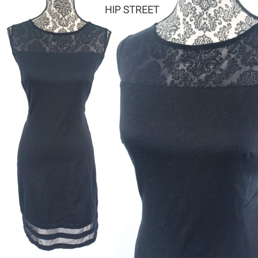 INC Dress Mesh Top and Hem Stretch A Line XL